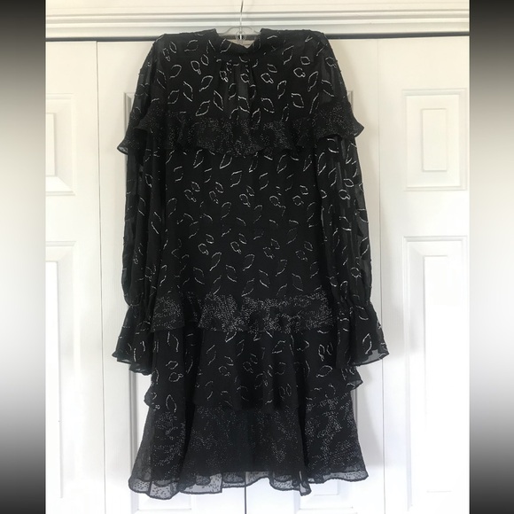 BCGCMaxAzria Little Black Dress! Layered, Semi Sheer Bodice, Lined Skirt. Size 4 - Picture 1 of 11
